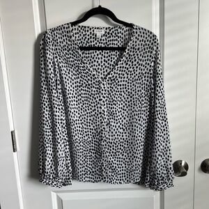 J Crew long sleeve blouse in Oncilla Cat Print